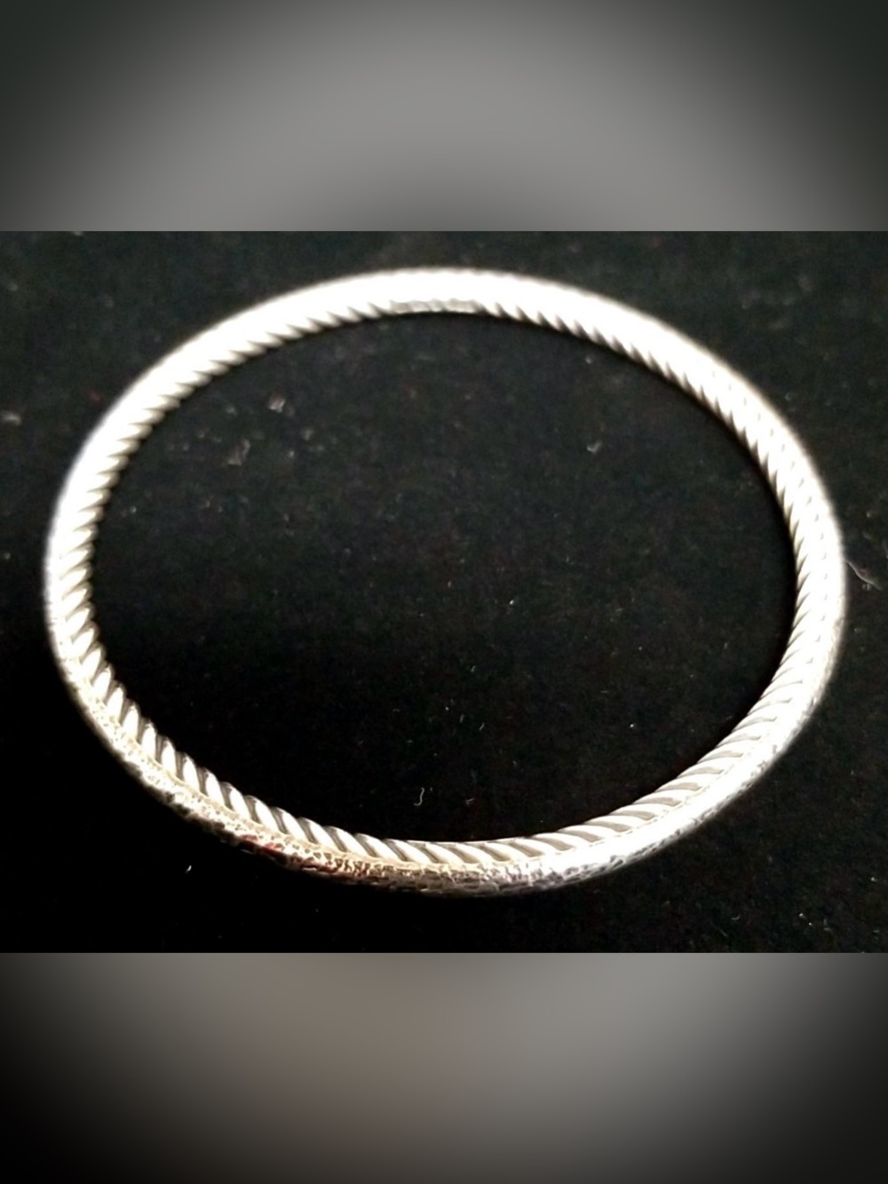David Yurman Classic Twisted Cable Bangle - Silver with Hammered Outside
